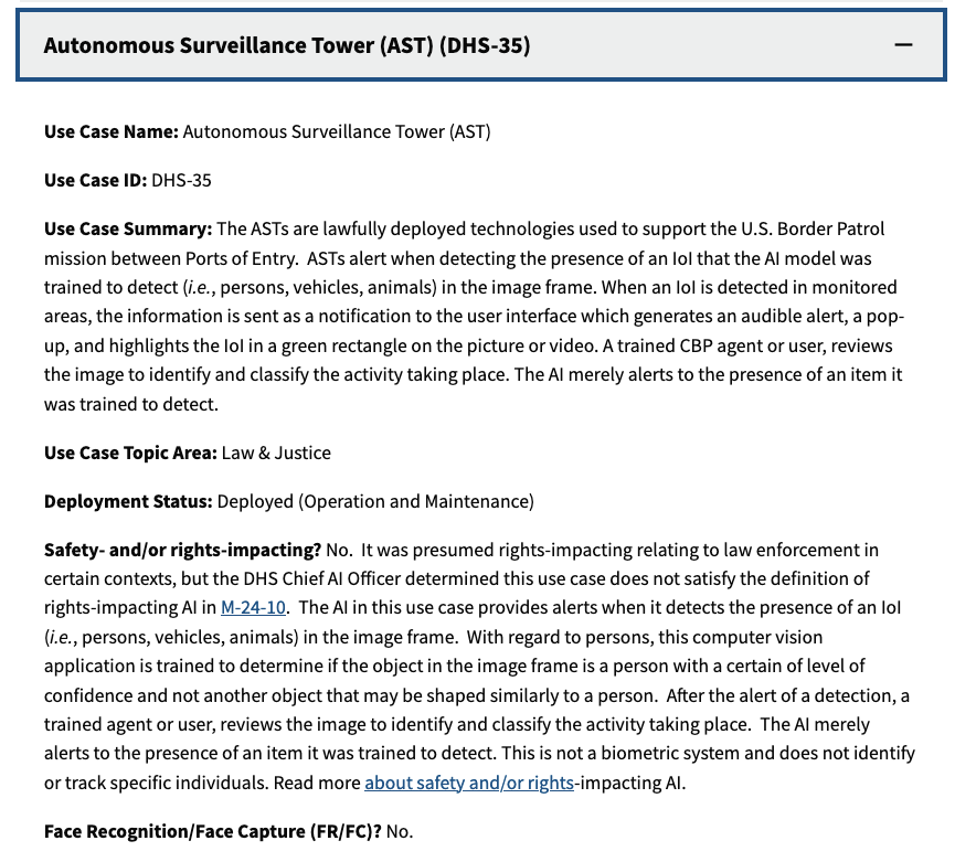 Use case summary for surveillance towers Use case summary for surveillance towers
